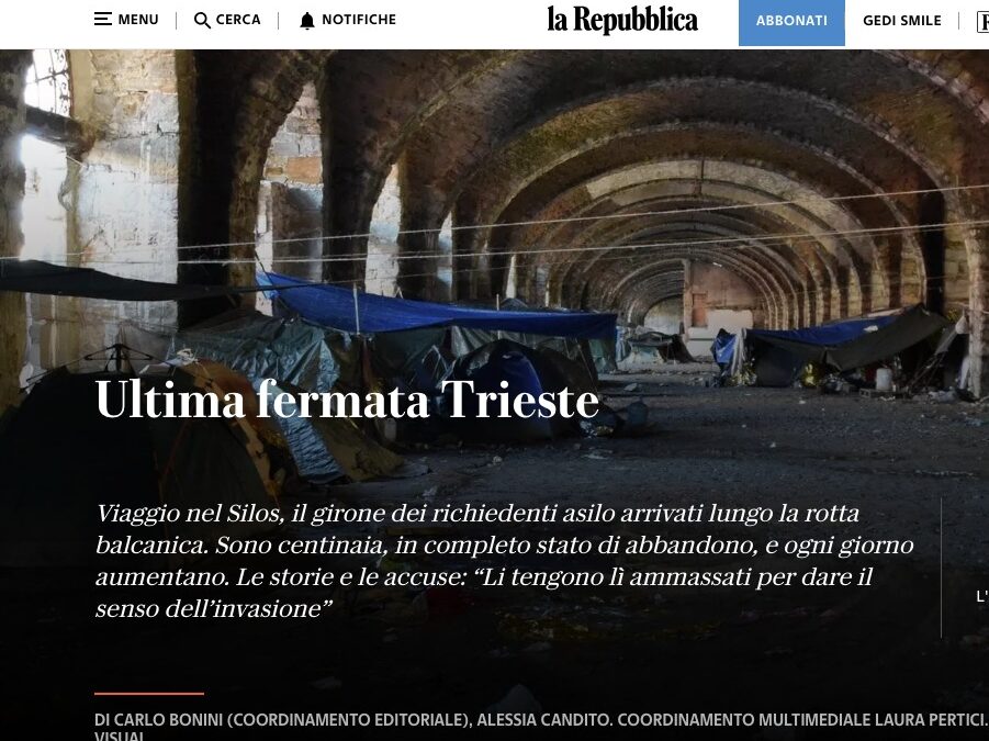La Repubblica dedica un articolo alla condizione di emergenza ai Silos (Trieste)