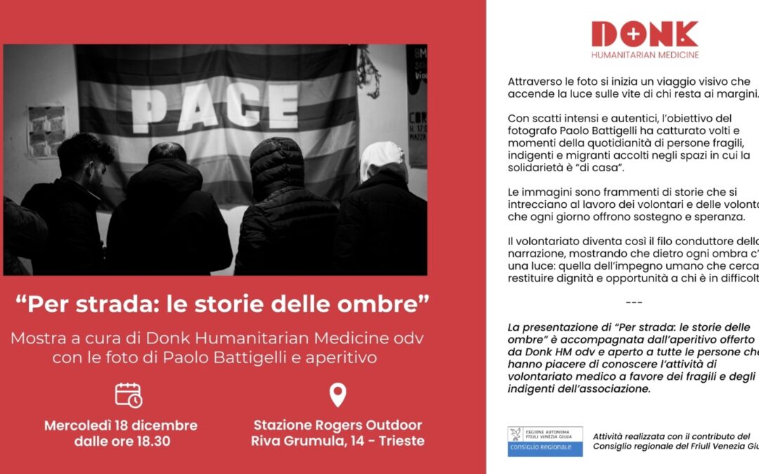 “Per strada: le storie delle ombre”: la mostra a cura di Donk HM odv con le foto di Paolo Battigelli